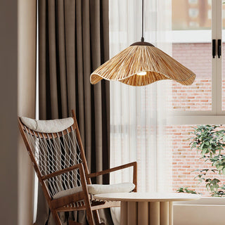 Firan Lampe suspendue bohème en paille