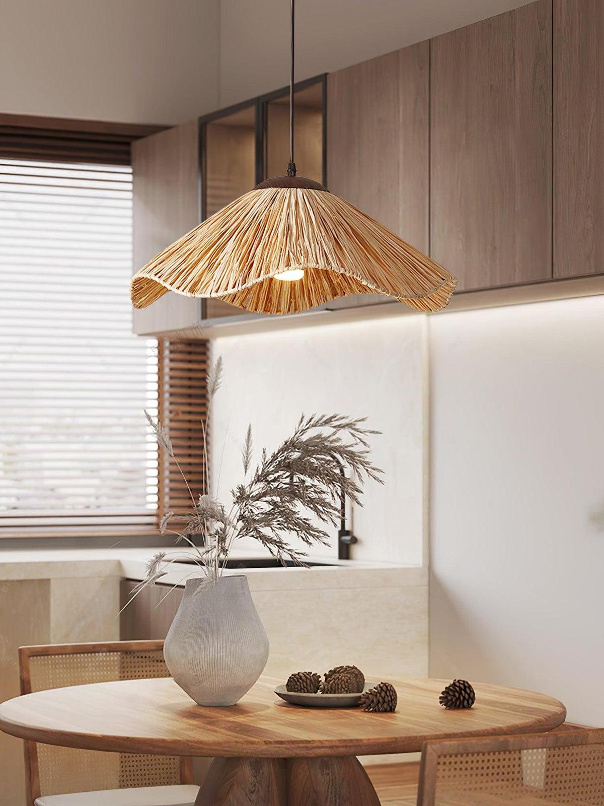 Firan Lampe suspendue bohème en paille