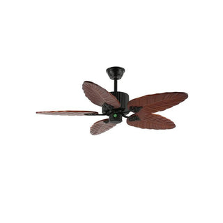 Plafonnier Ventilateur Virella en Bois Tropical et Verre