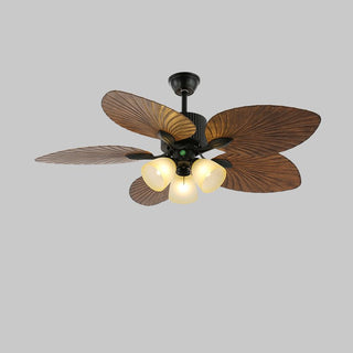 Plafonnier ventilateur Virel en bois tropical