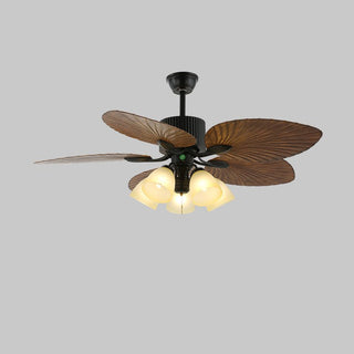 Plafonnier ventilateur Virel en bois tropical