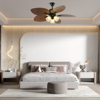 Plafonnier ventilateur Virel en bois tropical