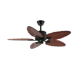 Plafonnier Ventilateur Virella en Bois Tropical et Verre