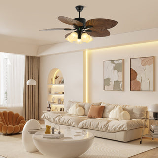 Plafonnier ventilateur Virel en bois tropical