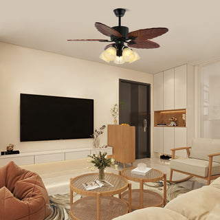 Ventilateur de Plafond Alistair avec Lumière et Pales en Bois