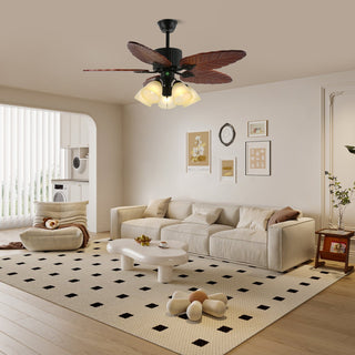 Ventilateur de Plafond Alistair avec Lumière et Pales en Bois