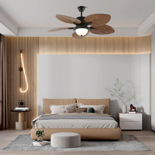 Plafonnier ventilateur Virel en bois tropical