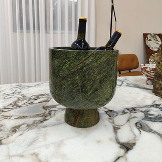 Flima Bol Décoratif Sculptural Intérieur en Marbre Vert Élégant