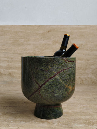 Flima Bol Décoratif Sculptural Intérieur en Marbre Vert Élégant