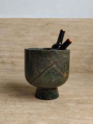 Flima Bol Décoratif Sculptural Intérieur en Marbre Vert Élégant