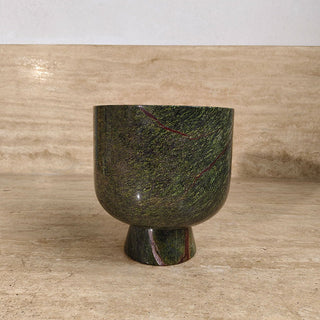 Flima Bol Décoratif Sculptural Intérieur en Marbre Vert Élégant