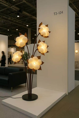 Green Blossom Floor Lamp-Neutral Decor