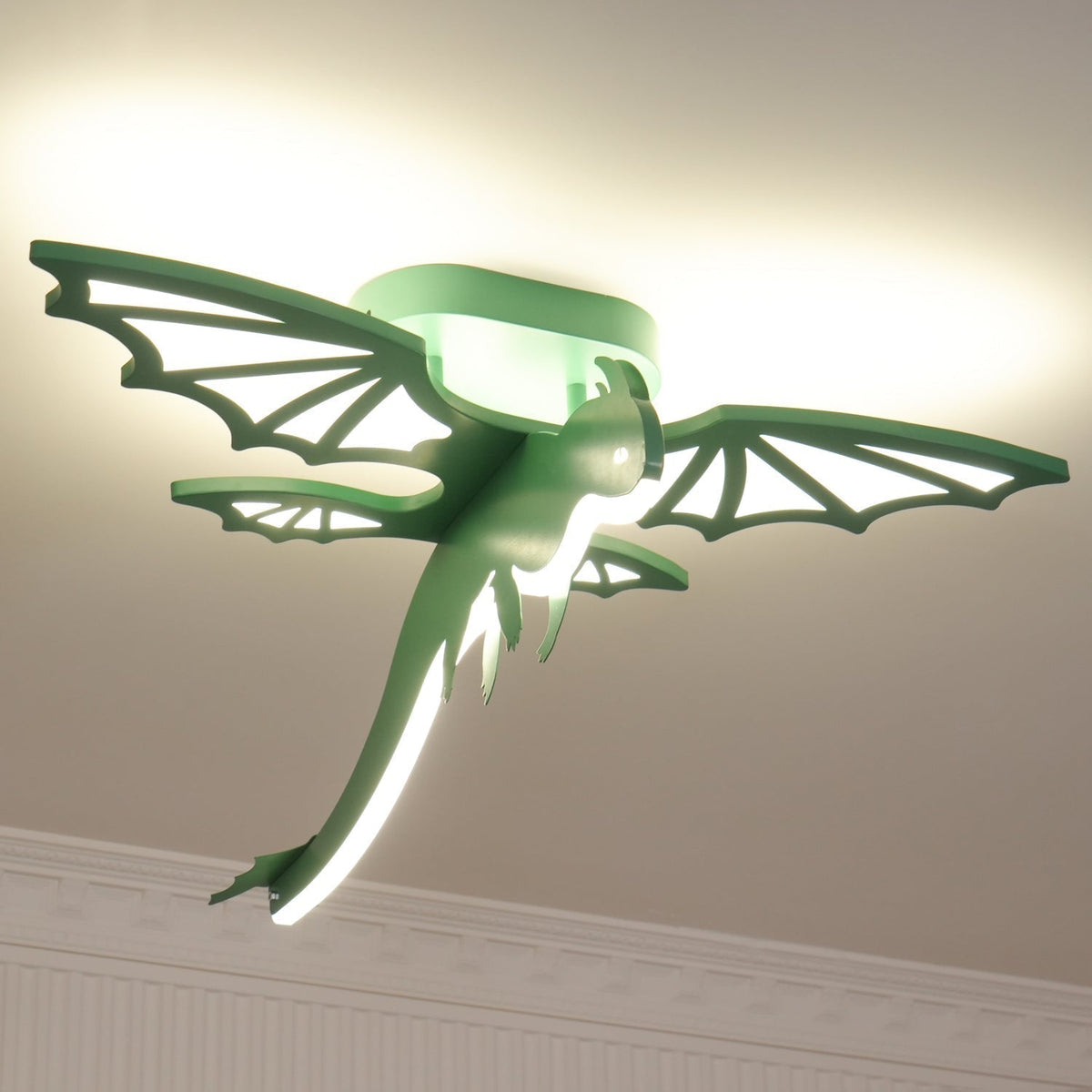 Valisse Plafonnier Dinosaure Vert LED