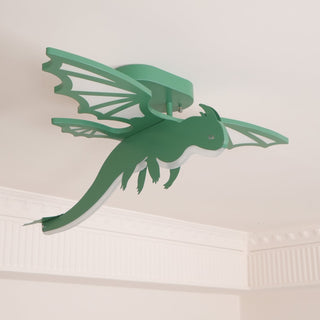 Lustra Plafonnier Dinosaure Vert LED