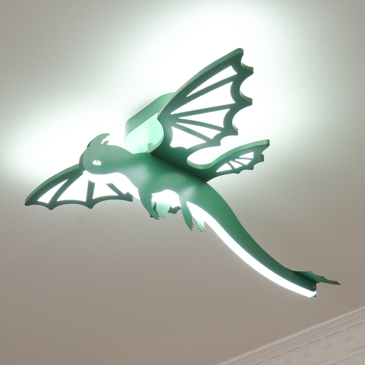 Valisse Plafonnier Dinosaure Vert LED