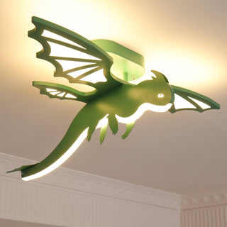 Lustra Plafonnier Dinosaure Vert LED
