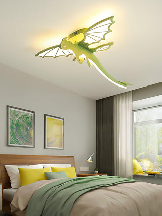 Lustra Plafonnier Dinosaure Vert LED