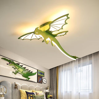 Lustra Plafonnier Dinosaure Vert LED