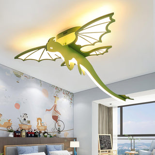 Lustra Plafonnier Dinosaure Vert LED