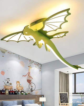 Lustra Plafonnier Dinosaure Vert LED