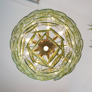 Aurora Lustre en Verre de Murano Vert