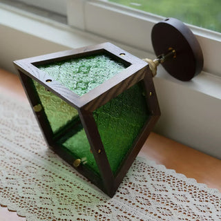 Green Patterned Glass Ceiling Light-Neutral Decor