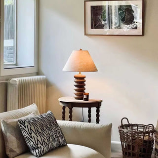 Norah Minimalist Wood Table Lamp-Neutral Decor