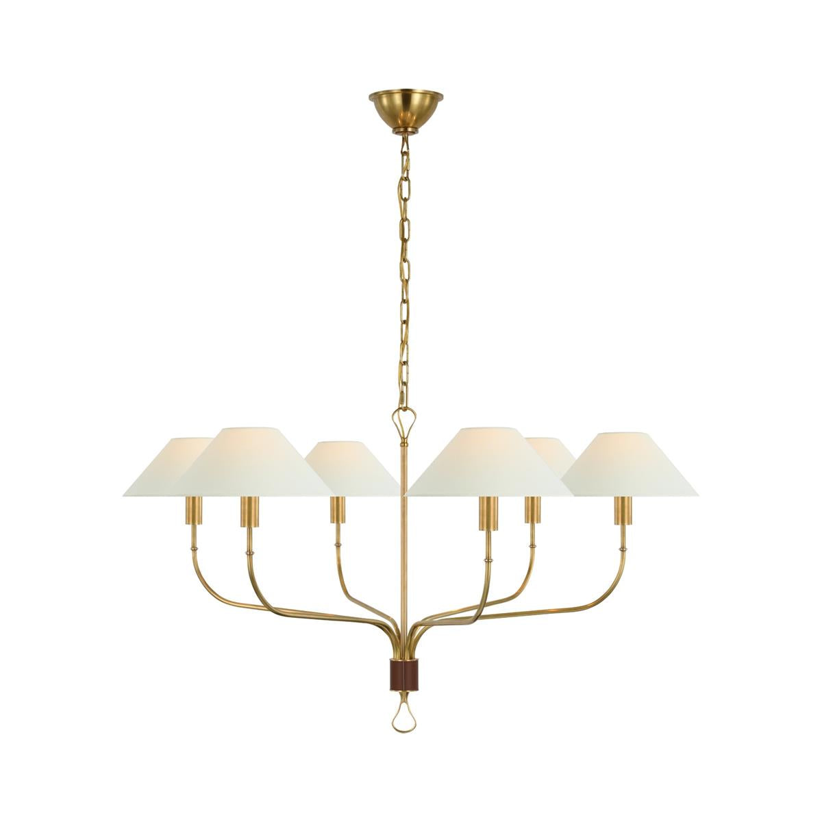 Ulshaaris Lustre Industriel Vintage En Tissu Et Laiton à Queue Décalée