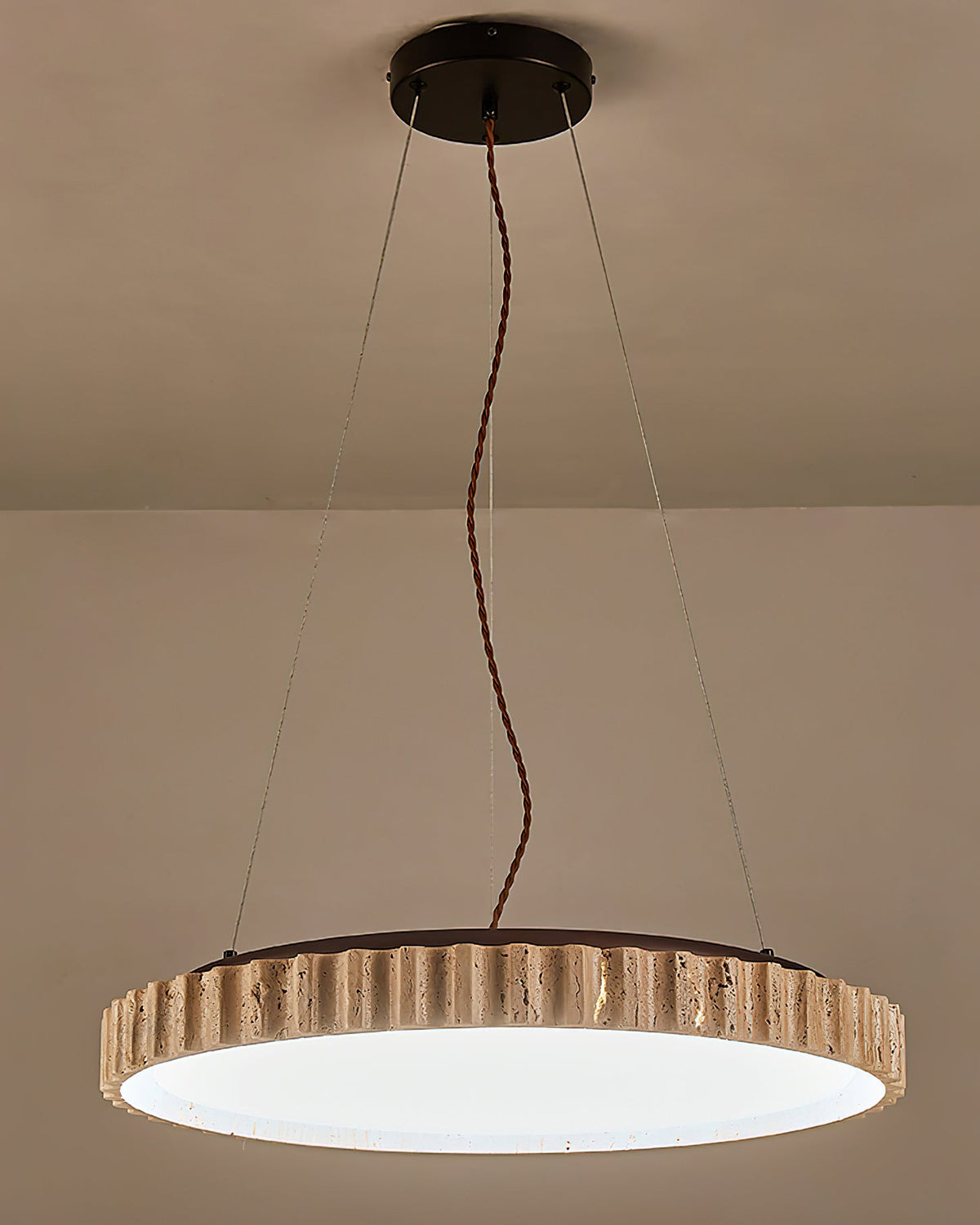 Velenna Suspension Circulaire en Travertin