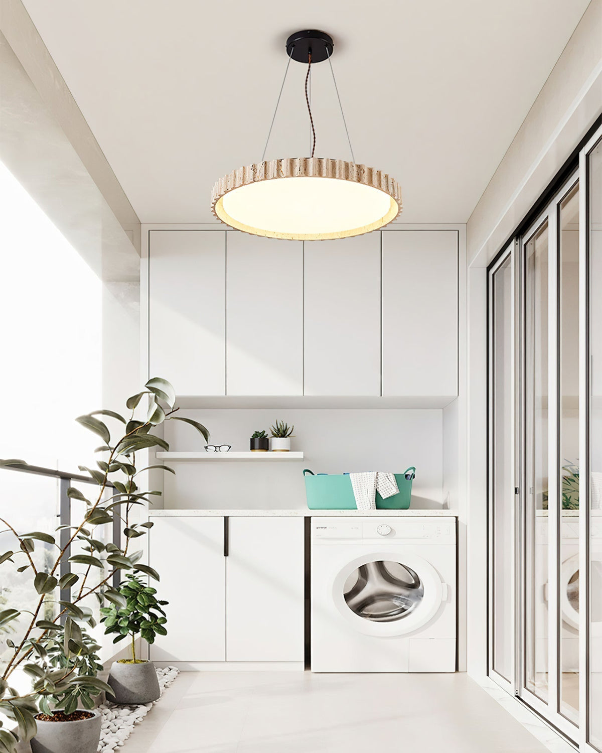 Velenna Suspension Circulaire en Travertin