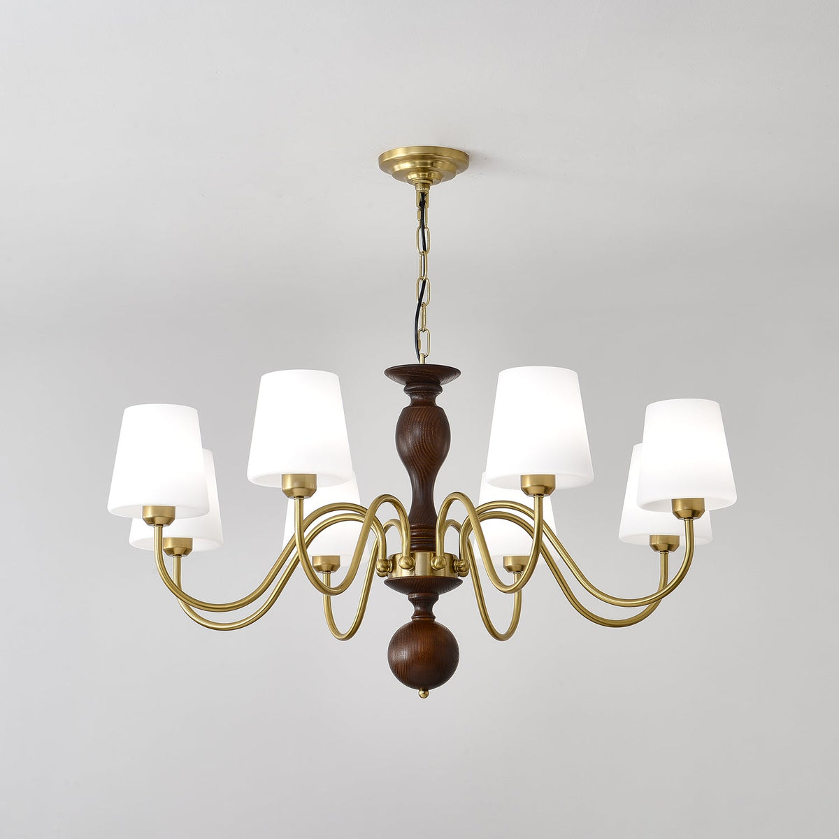 Evoris Lustre Laiton Bois Rustique Vintage