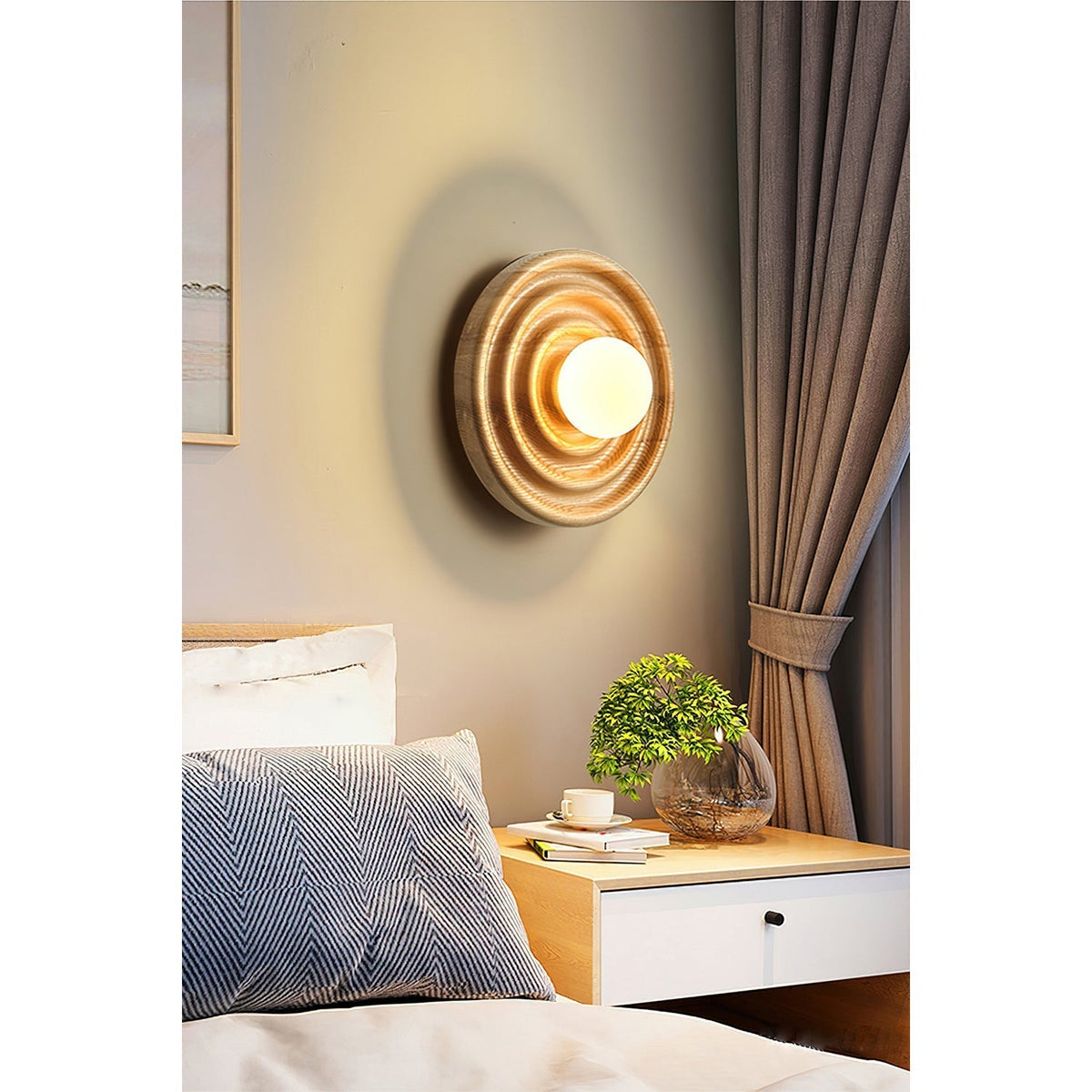 Ultalora Applique Murale Bois Verre Moderne