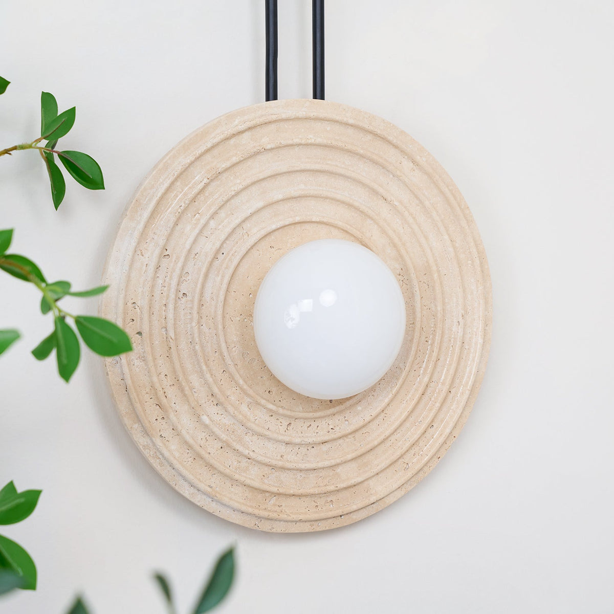 Isoror Applique Murale en Travertin Anneau Spirale