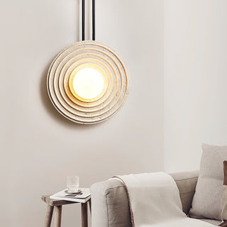 Isoror Applique Murale en Travertin Anneau Spirale