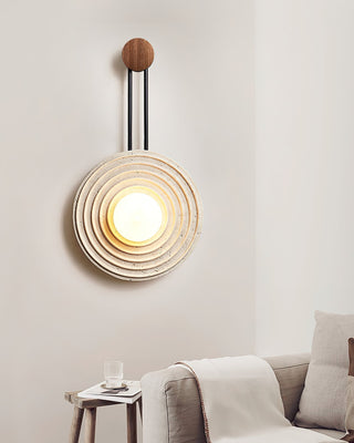 Isoror Applique Murale en Travertin Anneau Spirale