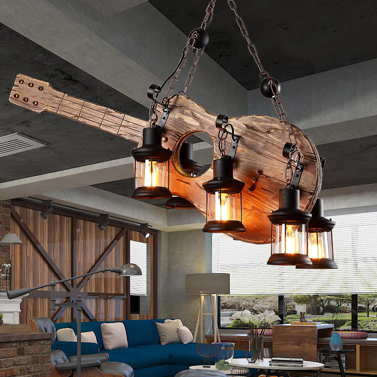 Leviel Suspension en Bois Vintage