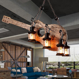 Lustra Suspension en Bois Vintage