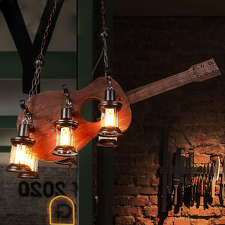 Lustra Suspension en Bois Vintage