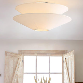 Lina Plafonnier design en tissu à double cône