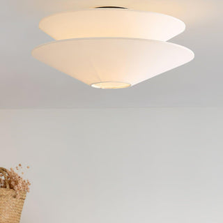 Lina Plafonnier design en tissu à double cône