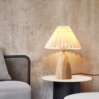 Arsorarae Lampe de Table en Travertin à Plis