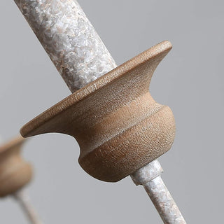 Illoros Lustre Bois Sculpté à la Main Bougie Vintage