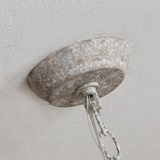 Illoros Lustre Bois Sculpté à la Main Bougie Vintage