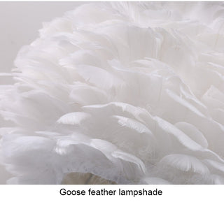 O'Moore Lampe de Table Fleur Nordique, Plume/Métal, Chambre