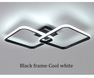 Arisha Plafonnier Carré/Rectangle/Rond Moderne, Métal/Acrylique, Noir/Blanc, Salon