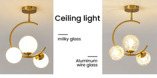 Valentina Boule de Verre Bulles Lampes Suspendues Lampes Dorées Suspension