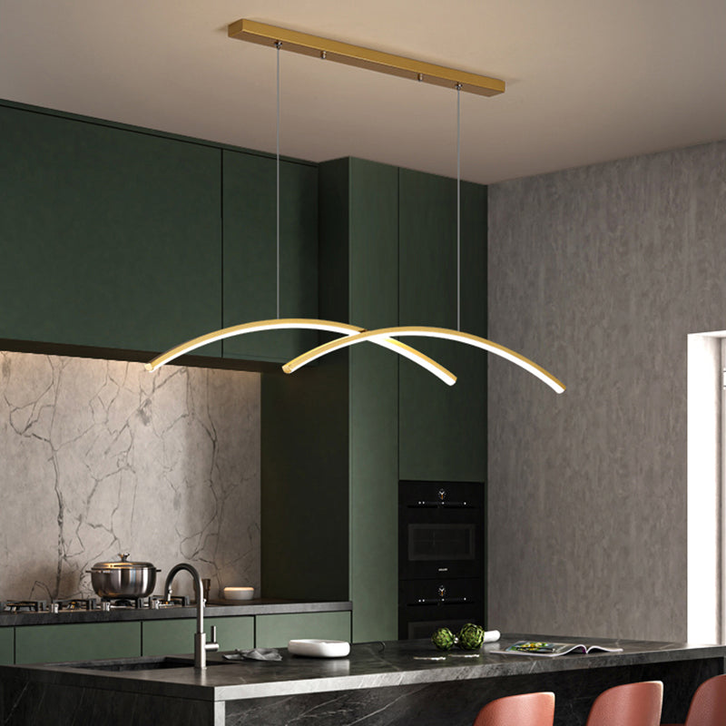 Arisha Luminaires Suspension Lineaire Minimaliste En Aluminium Pour La Cuisine Ou Salon
