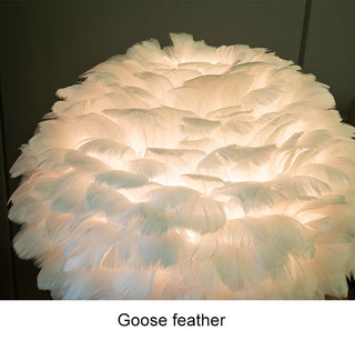 O'Moore Lampe de Table Fleur Nordique, Plume/Métal, Chambre