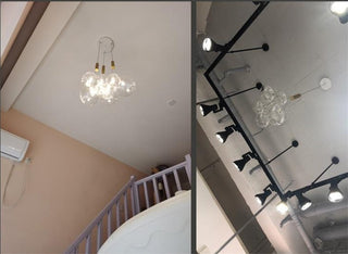 Valentina  Suspension Bubble Moderne Métal/Verre Transparent/Étoilé Salon