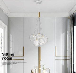 Valentina  Suspension Bubble Moderne Métal/Verre Transparent/Étoilé Salon